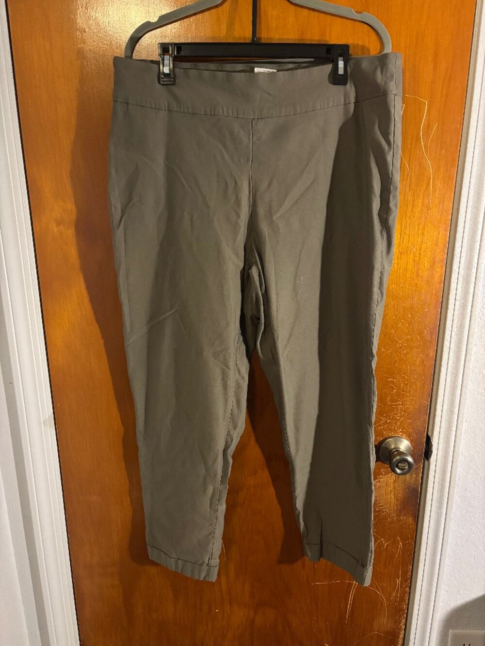Tribal Stretch Olive Green Pull-On Cropped Ankle Pants Trousers 20W